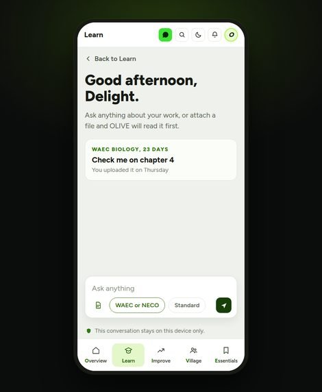 OLIVE on a phone